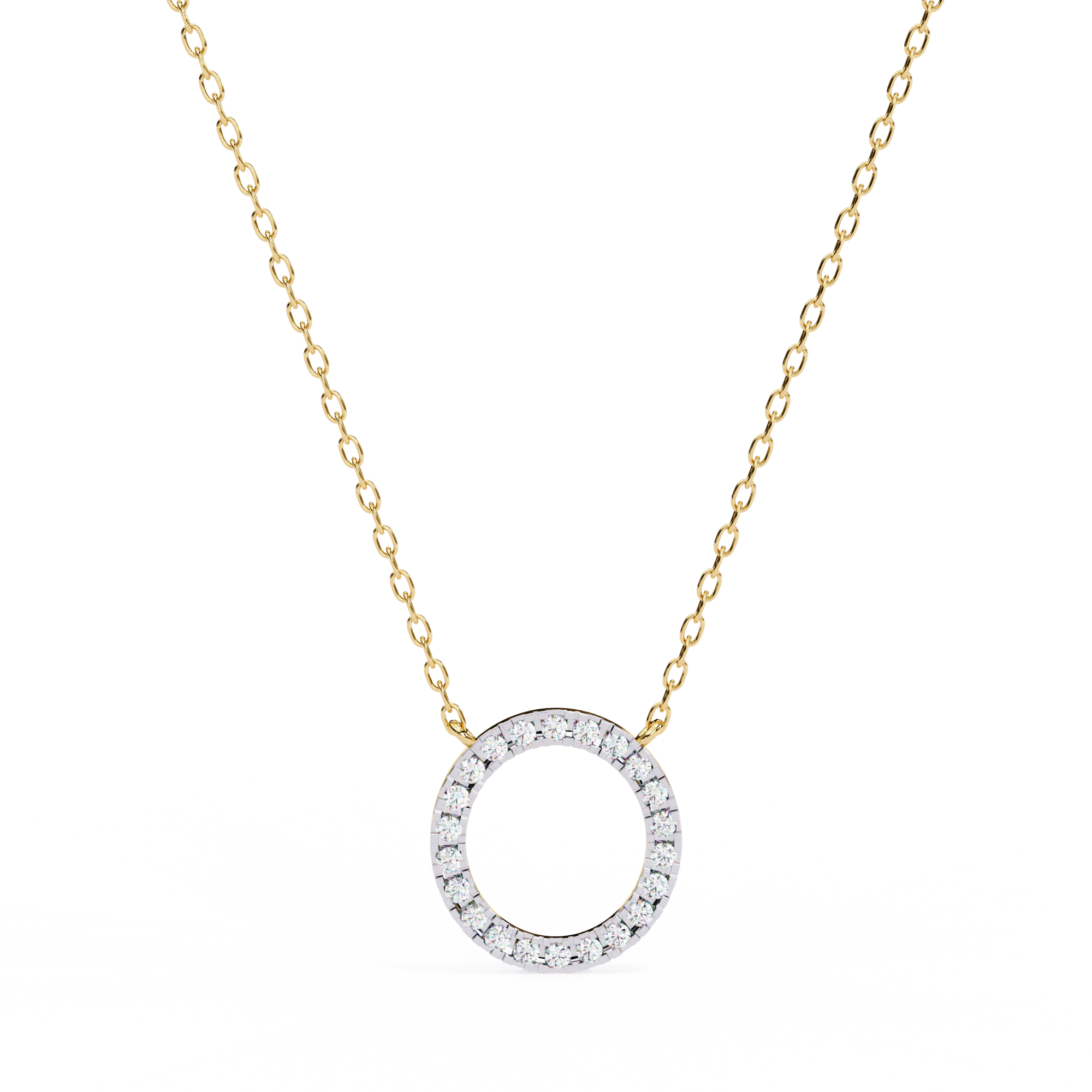 WOKE ™ VVS-F Lab Grown Diamond .45 Carat Round halo chain pendant