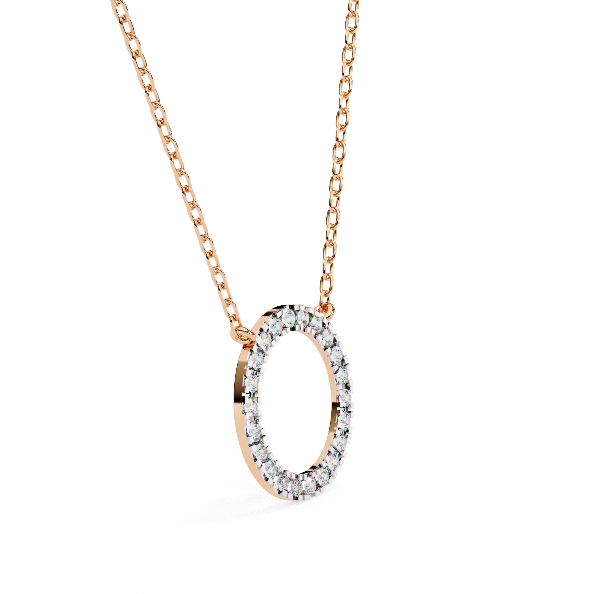 WOKE ™ VVS-F Lab Grown Diamond .45 Carat Round halo chain pendant