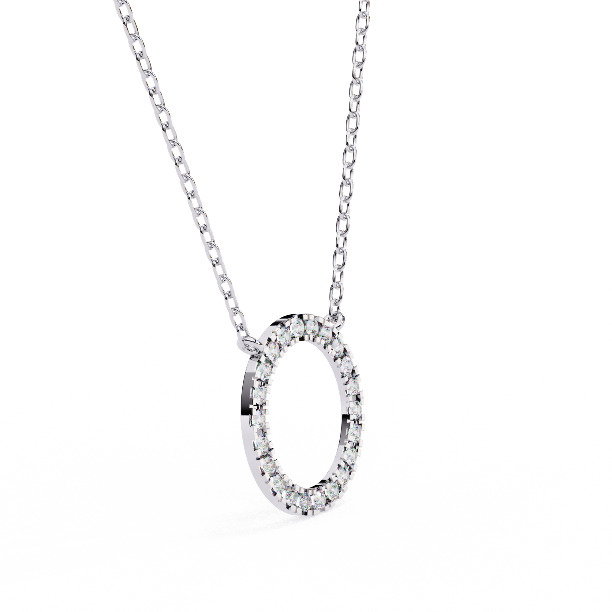 WOKE ™ VVS-F Lab Grown Diamond .45 Carat Round halo chain pendant