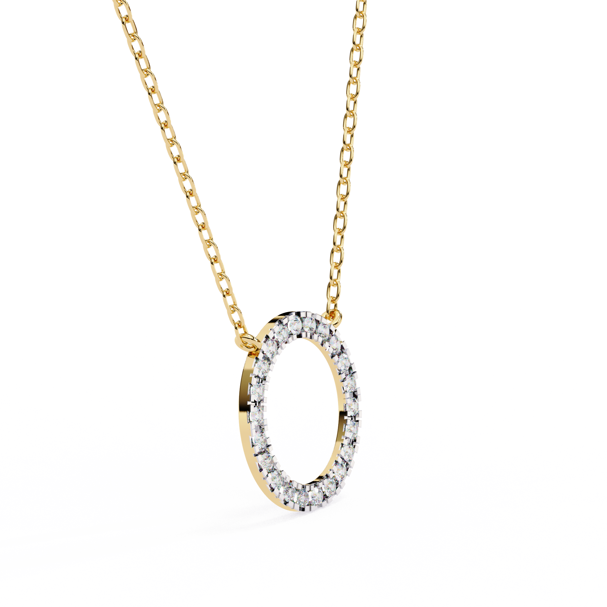 WOKE ™ VVS-F Lab Grown Diamond .45 Carat Round halo chain pendant