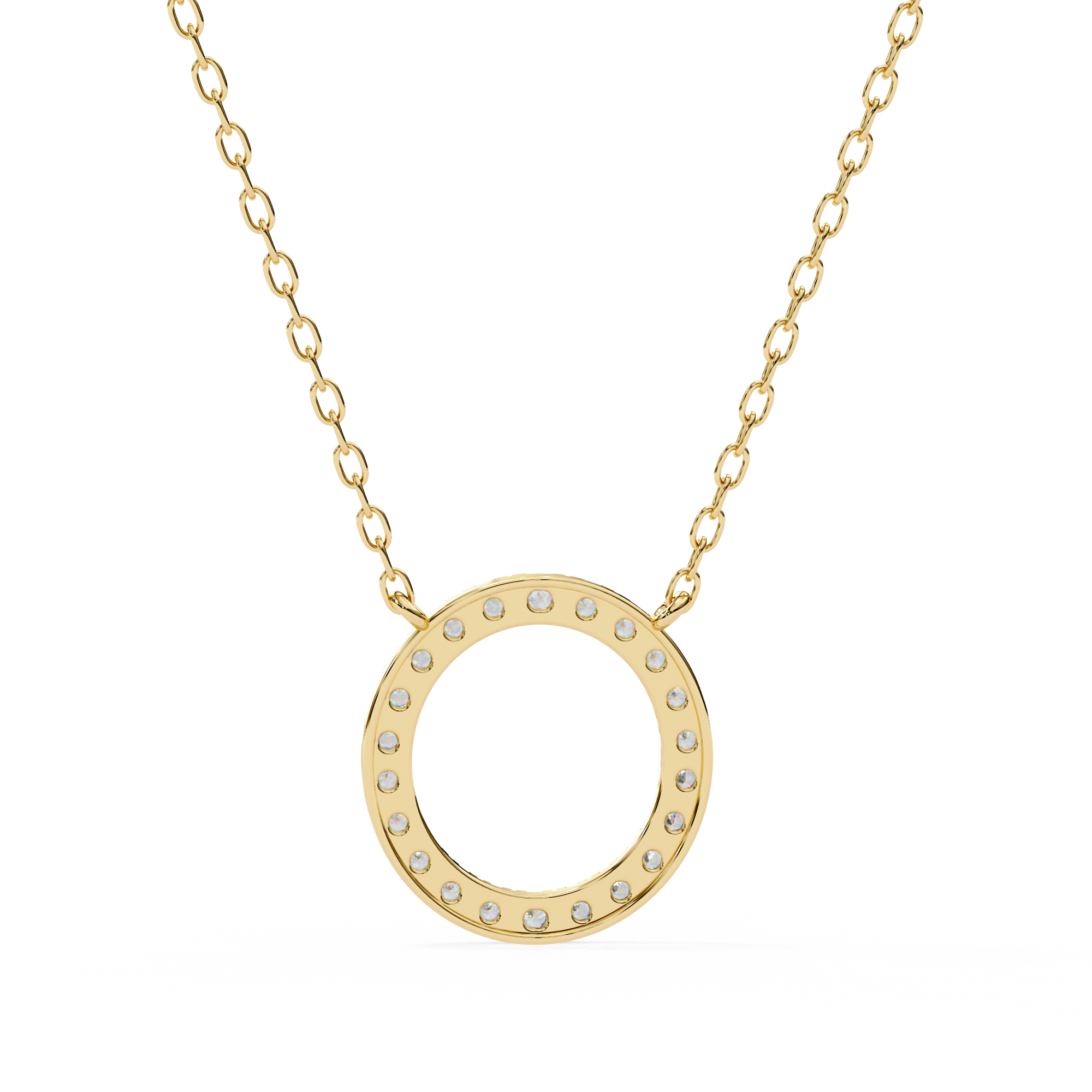 WOKE ™ VVS-F Lab Grown Diamond .45 Carat Round halo chain pendant