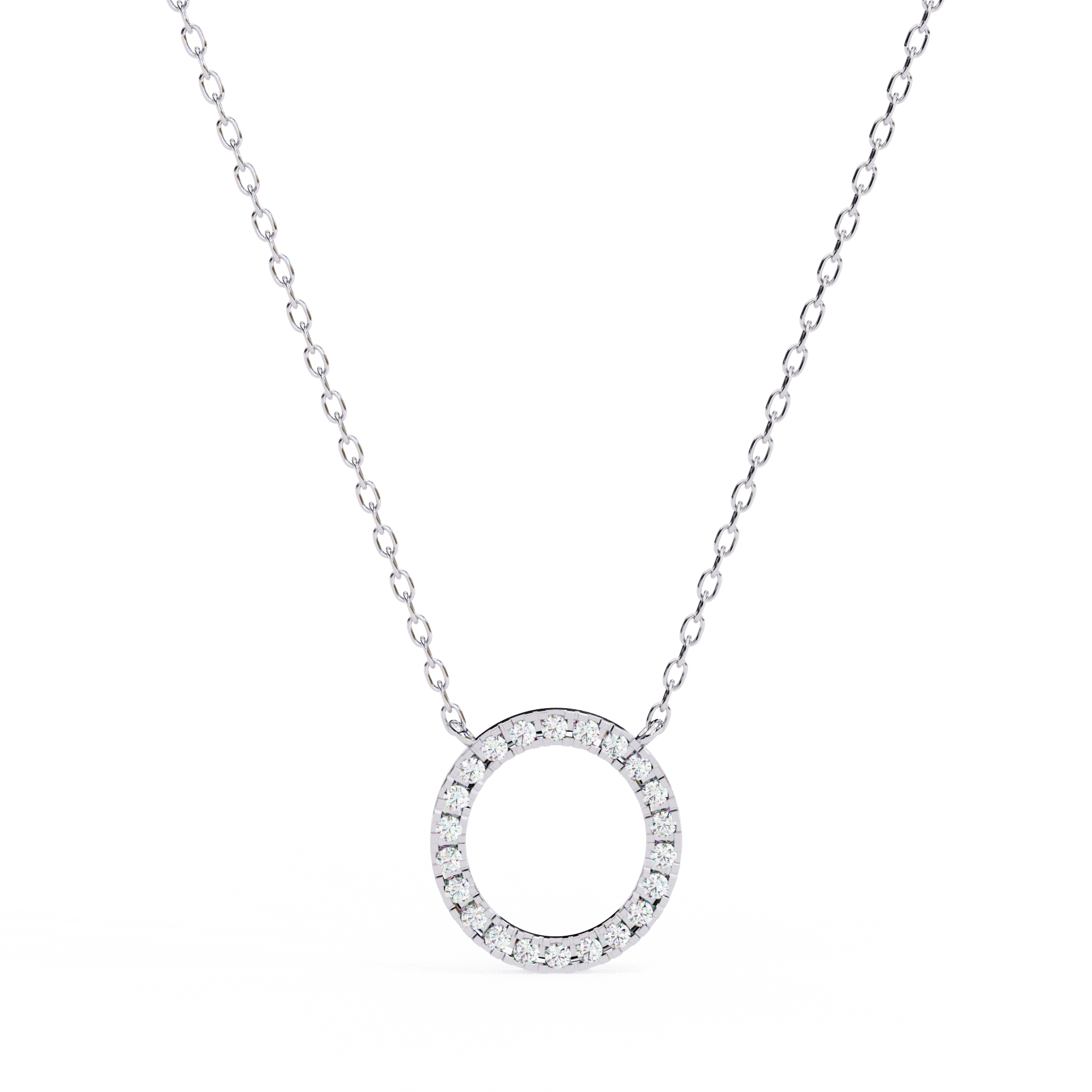 WOKE ™ VVS-F Lab Grown Diamond .45 Carat Round halo chain pendant