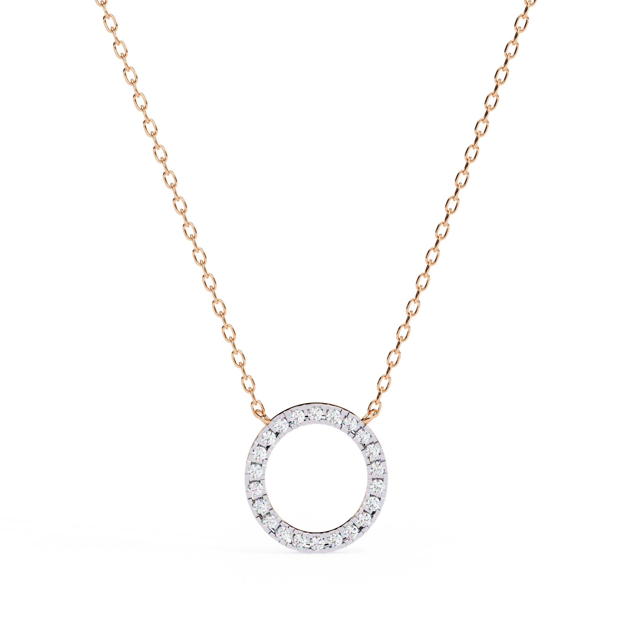 WOKE ™ VVS-F Lab Grown Diamond .45 Carat Round halo chain pendant