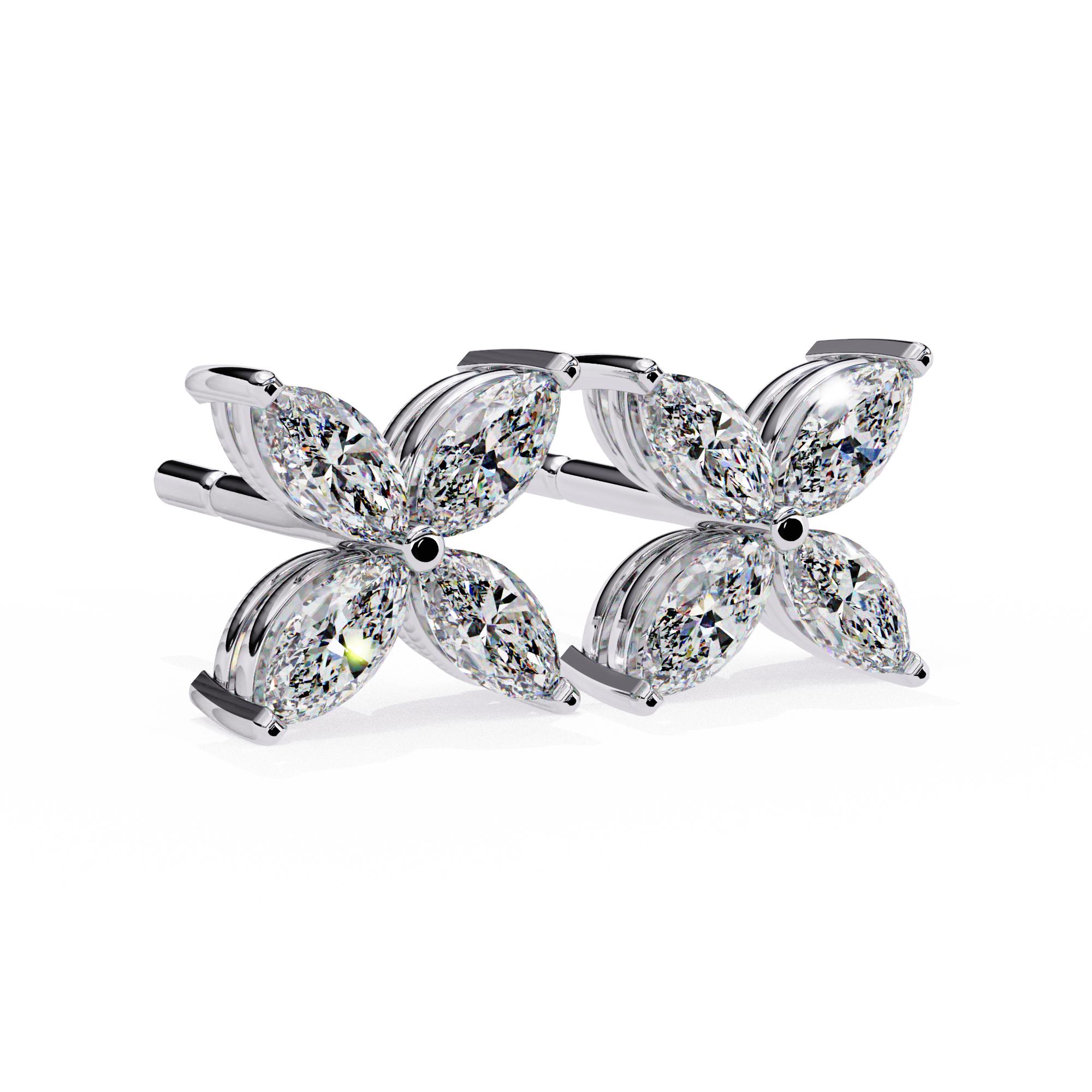 WOKE ™ VVS-F Lab Grown .650 Carat Marquise cut Diamond earrings in 14/18k Gold