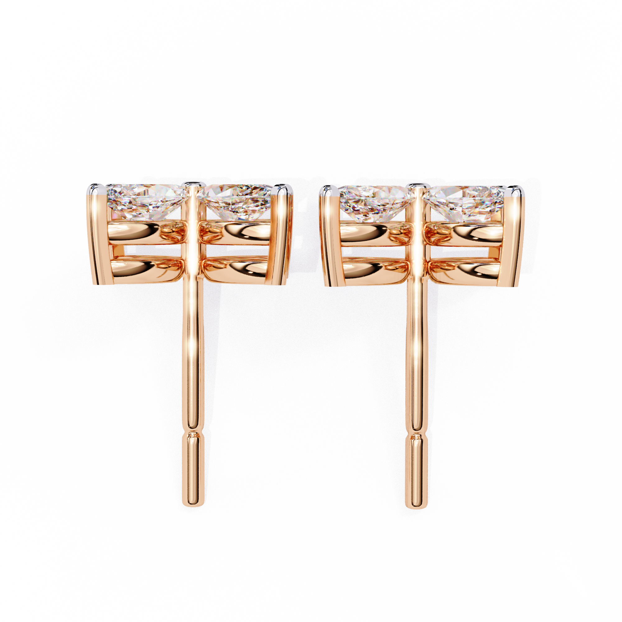 WOKE ™ VVS-F Lab Grown 3.2 Carat Marquise cut Diamond earrings in 14/18k Gold