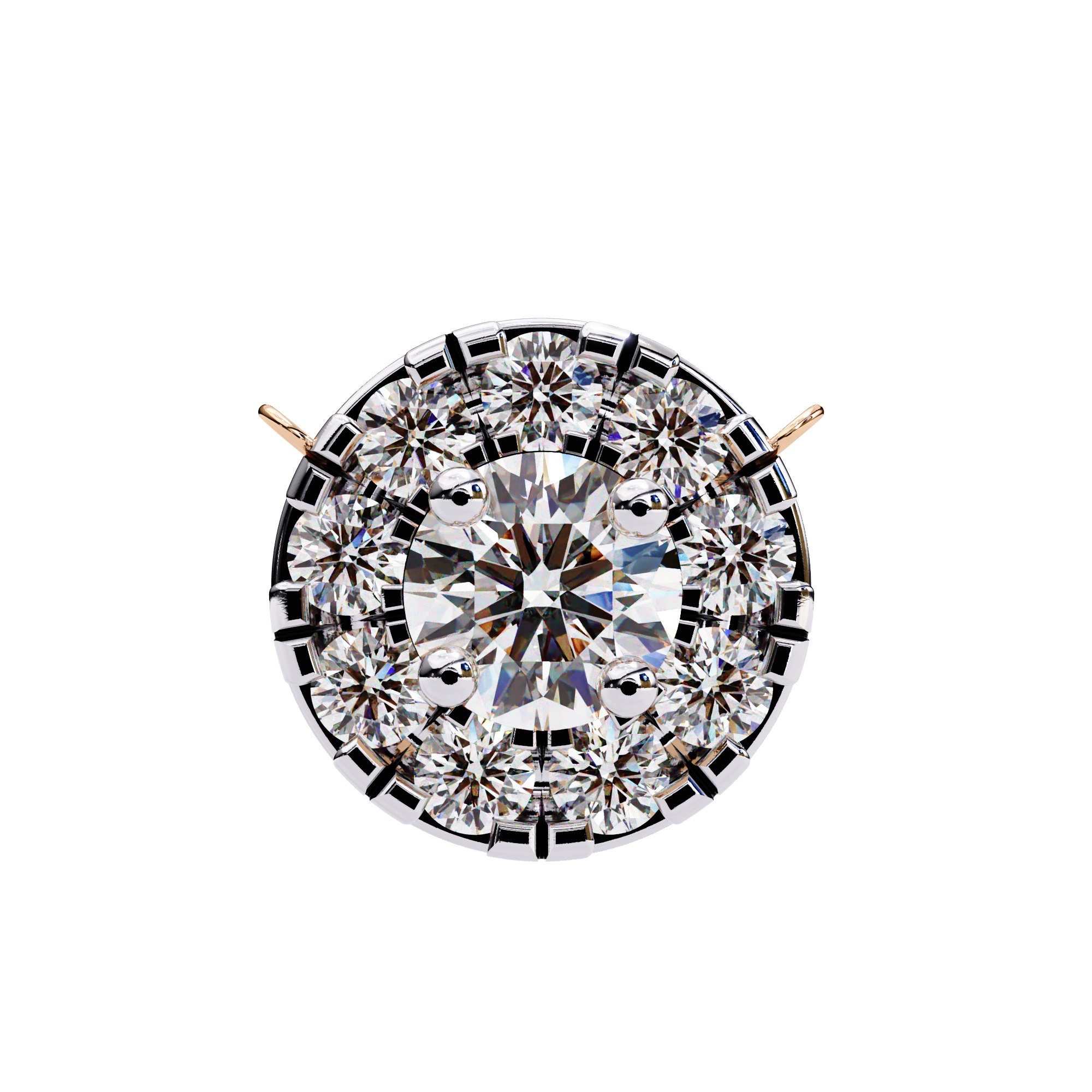 WOKE ™ VVS-F Lab Grown Diamond .85 Carat Round halo chain pendant