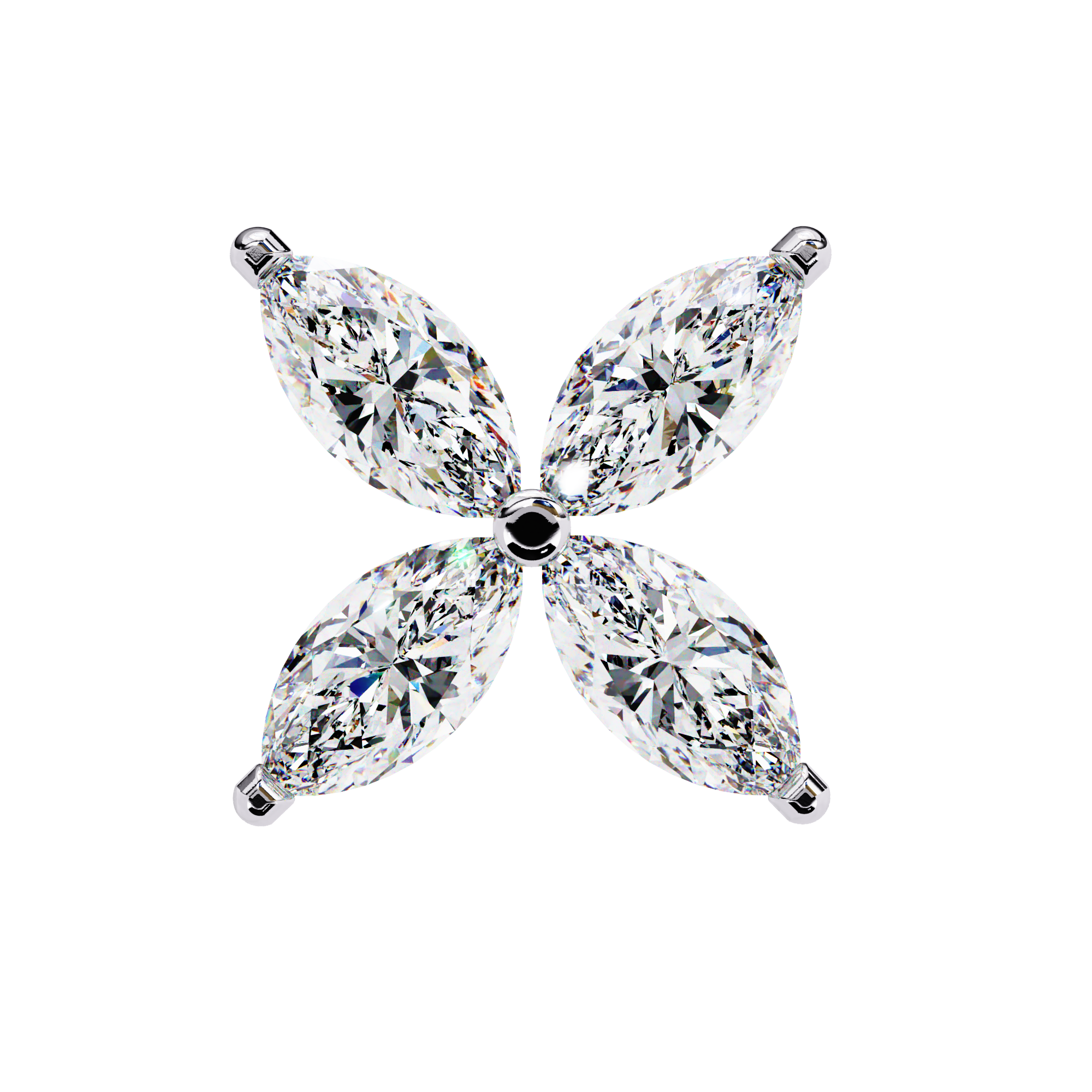 WOKE ™ VVS-F Lab Grown .650 Carat Marquise cut Diamond earrings in 14/18k Gold