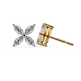 WOKE ™ VVS-F Lab Grown .650 Carat Marquise cut Diamond earrings in 14/18k Gold