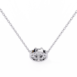 WOKE ™ VVS-F Lab Grown Diamond .85 Carat Round halo chain pendant