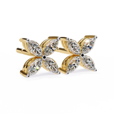 WOKE ™ VVS-F Lab Grown .650 Carat Marquise cut Diamond earrings in 14/18k Gold