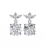 WOKE ™ VVS-F Lab Grown 2.6 Carat Marquise cut Diamond earrings in 14/18k Gold