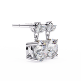 WOKE ™ VVS-F Lab Grown 2.6 Carat Marquise cut Diamond earrings in 14/18k Gold