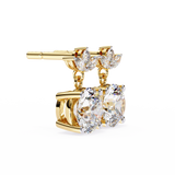 WOKE ™ VVS-F Lab Grown 2.6 Carat Marquise cut Diamond earrings in 14/18k Gold