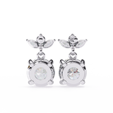 WOKE ™ VVS-F Lab Grown 2.6 Carat Marquise cut Diamond earrings in 14/18k Gold