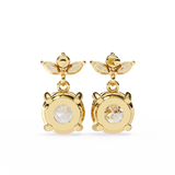 WOKE ™ VVS-F Lab Grown 2.6 Carat Marquise cut Diamond earrings in 14/18k Gold