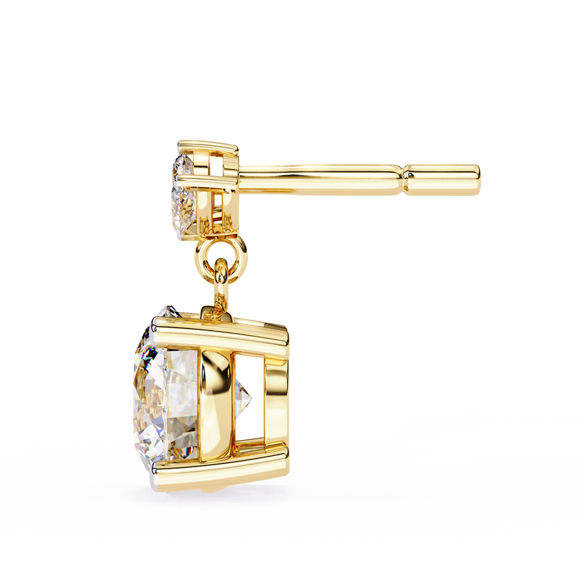 WOKE ™ VVS-F Lab Grown 2.6 Carat Marquise cut Diamond earrings in 14/18k Gold