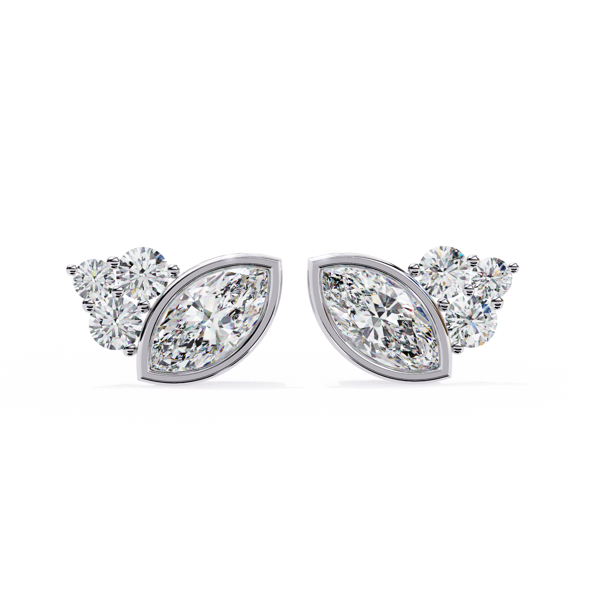 WOKE ™ VVS-F Lab Grown 1.6 Carat Marquise cut Diamond earrings in 14/18k Gold