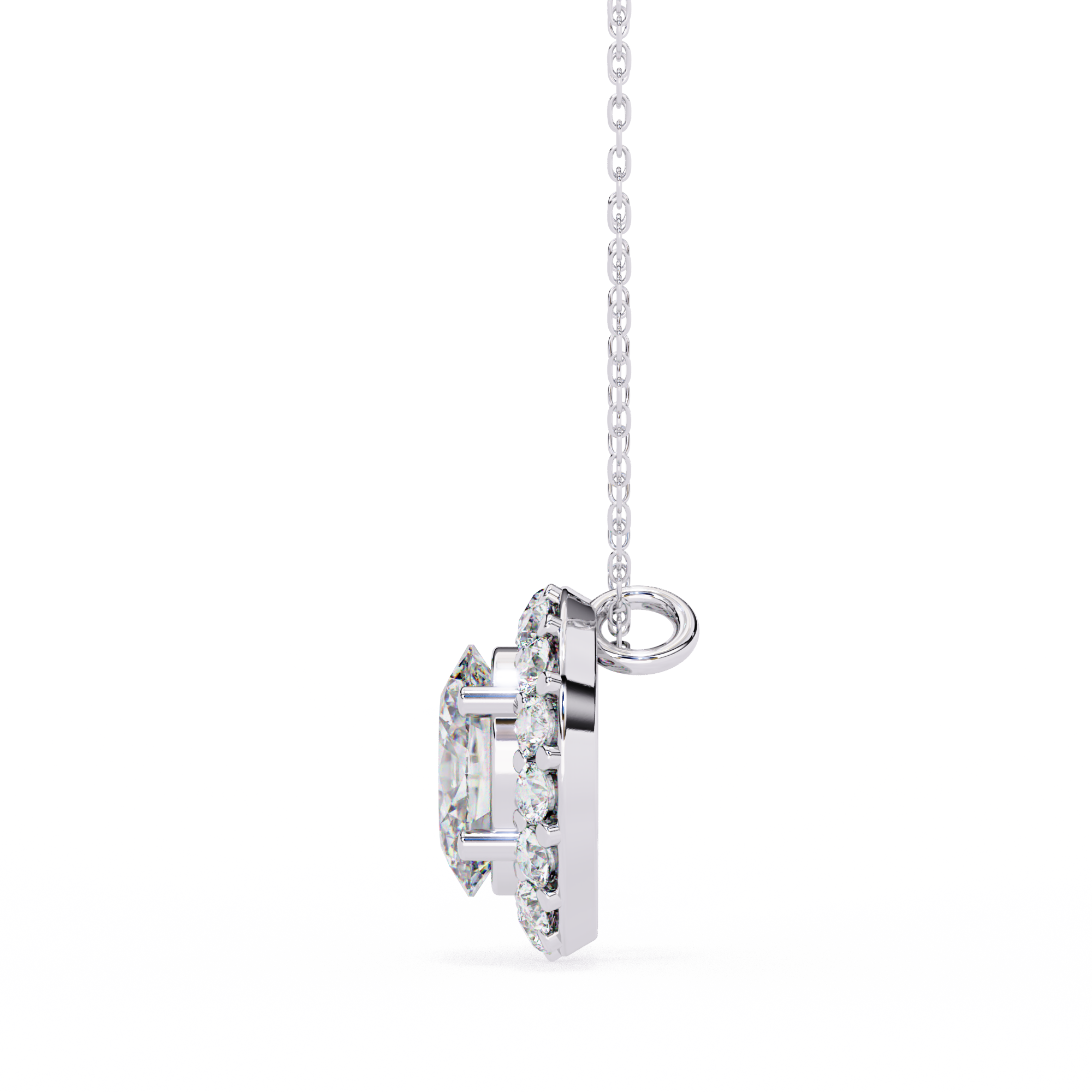 WOKE ™ VVS-F Lab Grown Diamond .80 Carat Halo pendant (NO CHAIN)