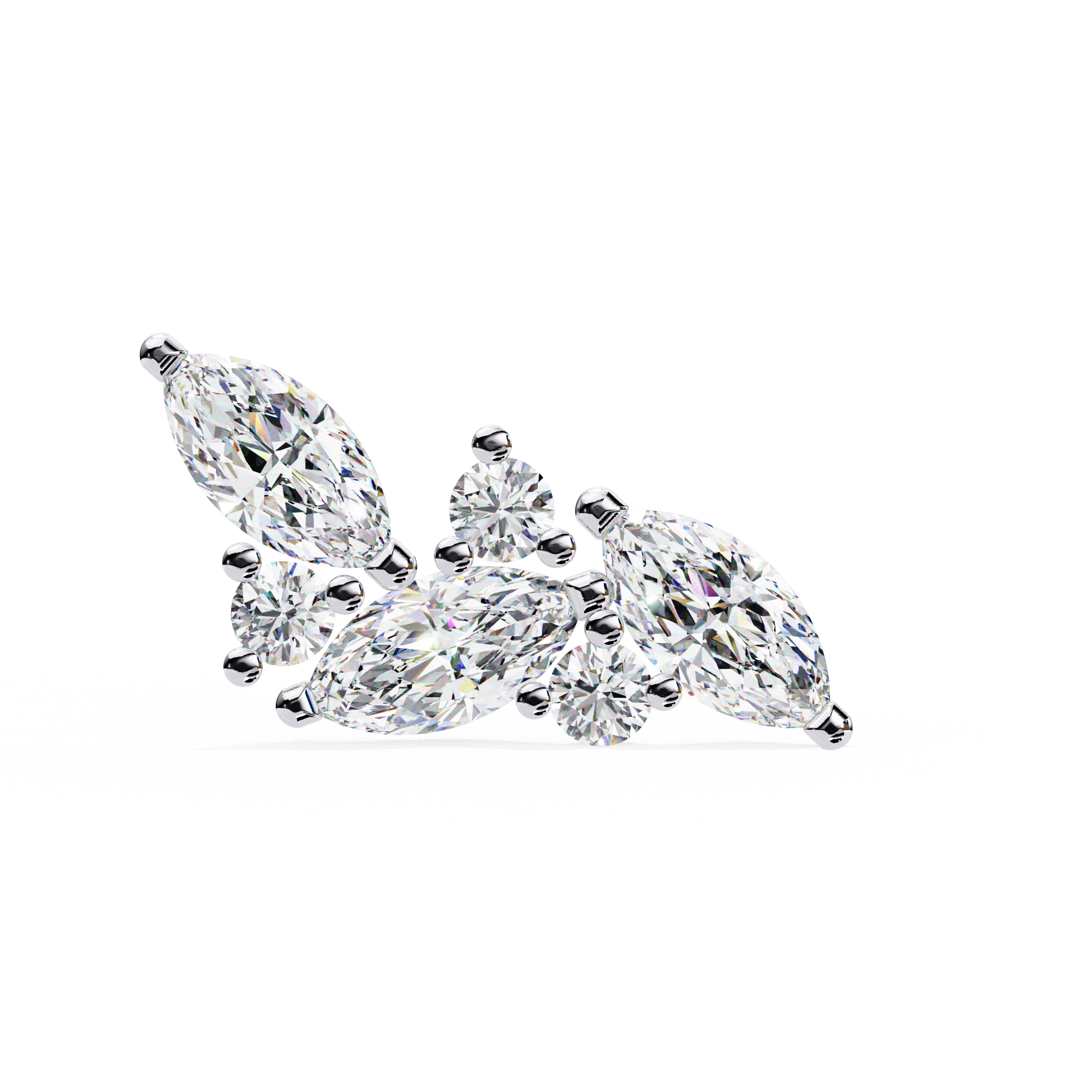 WOKE ™ VVS-F Lab Grown .55 Carat Marquise cut Diamond earrings in 14/18k Gold