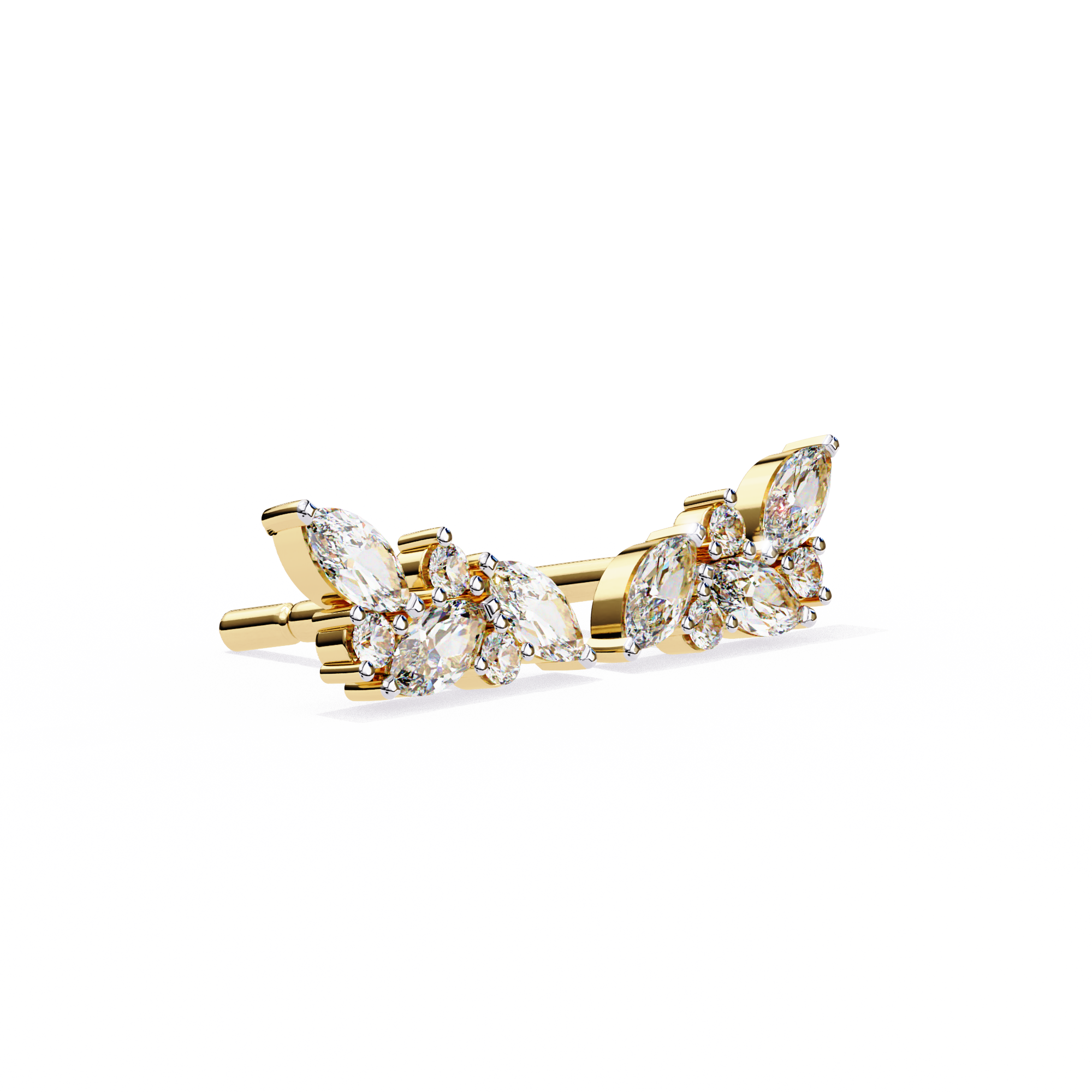 WOKE ™ VVS-F Lab Grown .55 Carat Marquise cut Diamond earrings in 14/18k Gold