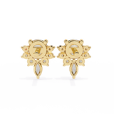 WOKE ™ VVS-F Lab Grown 2.06 Carat Round cut Moissanite earrings in 14/925 Silver