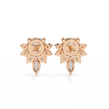 WOKE ™ VVS-F Lab Grown 2.06 Carat Round cut Moissanite earrings in 14/925 Silver