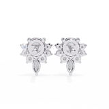 WOKE ™ VVS-F Lab Grown 2.06 Carat Round cut Moissanite earrings in 14/925 Silver