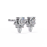 WOKE ™ VVS-F Lab Grown 2.06 Carat Round cut Moissanite earrings in 14/925 Silver