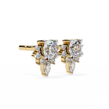 WOKE ™ VVS-F Lab Grown 2.06 Carat Round cut Moissanite earrings in 14/925 Silver