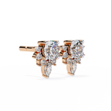 WOKE ™ VVS-F Lab Grown 2.06 Carat Round cut Moissanite earrings in 14/925 Silver
