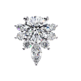 WOKE ™ VVS-F Lab Grown 2.06 Carat Round cut Moissanite earrings in 14/925 Silver