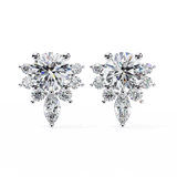 WOKE ™ VVS-F Lab Grown 2.06 Carat Round cut Moissanite earrings in 14/925 Silver