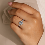 Portuguese Cut  Diamond Ring - Bypass Halo Setting| WOKE