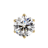 Round CUT 6 Pronggs Moissanite Studs in 9K Gold/925 Silver for HIM |WOKE