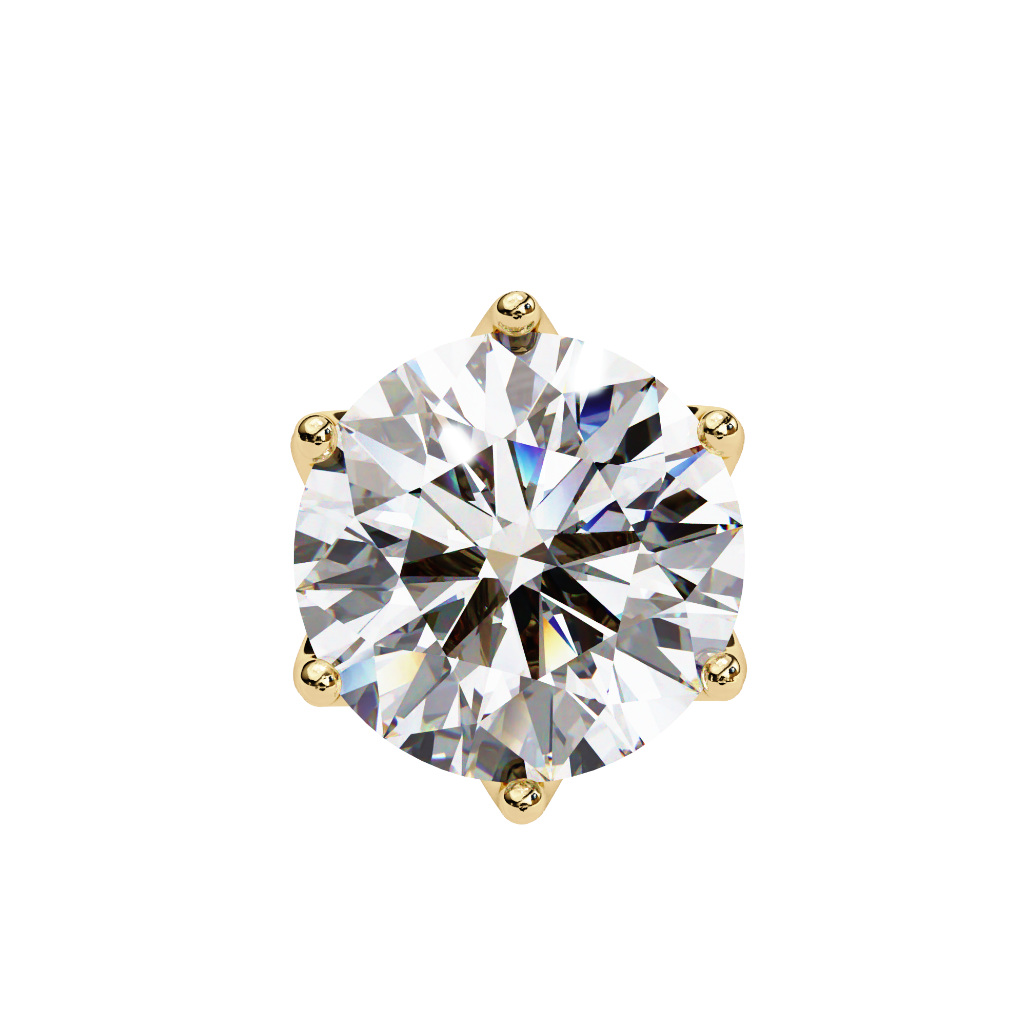 Round CUT 6 Pronggs Moissanite Studs in 9K Gold/925 Silver for HIM |WOKE