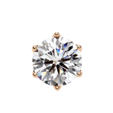 Round CUT 6 Pronggs Moissanite Studs in 9K Gold/925 Silver for HIM |WOKE