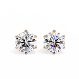 Round CUT 6 Pronggs Moissanite Studs in 9K Gold/925 Silver for HIM |WOKE