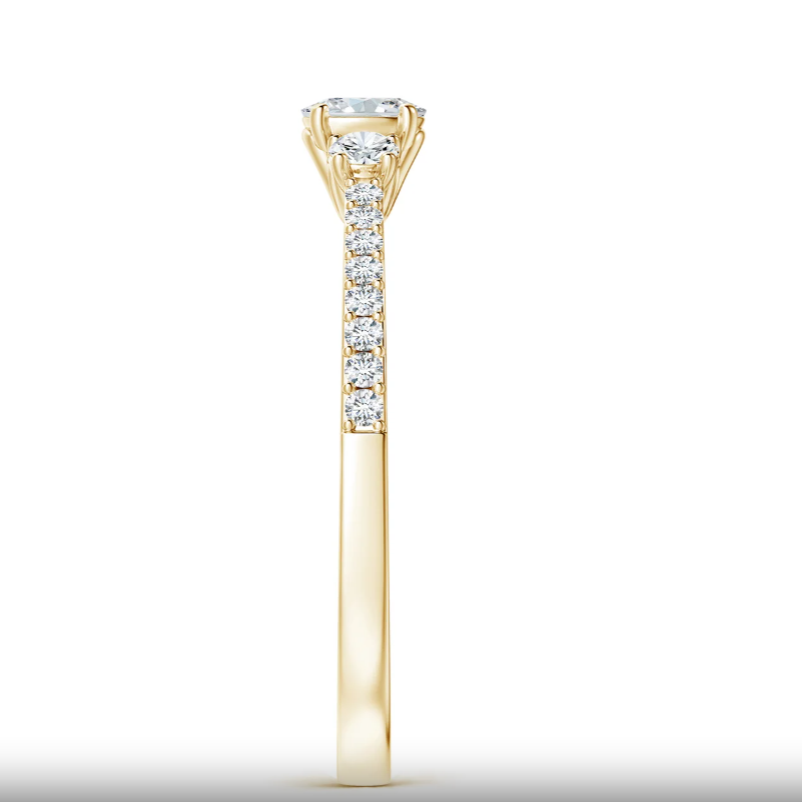 Lab-Grown Prong Set Diamond Curved Wedding Ring for Women | WOKE