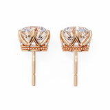 Round CUT 6 Pronggs Moissanite Studs in 9K Gold/925 Silver for HIM |WOKE
