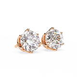 Round CUT 6 Pronggs Moissanite Studs in 9K Gold/925 Silver for HIM |WOKE