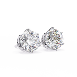 Round CUT 6 Pronggs Moissanite Studs in 9K Gold/925 Silver for HIM |WOKE