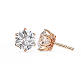 Round CUT 6 Pronggs Moissanite Studs in 9K Gold/925 Silver for HIM |WOKE