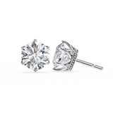 Round CUT 6 Pronggs Moissanite Studs in 9K Gold/925 Silver for HIM |WOKE