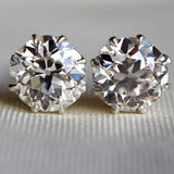 Antique 1.5 Old European Cut Moissanite Stud Earring Round Cut with GIA Certificate Gold Material| WOKE
