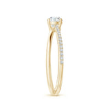 Lab-Grown-Solitaire Round Diamond Criss-Cross Engagement Ring| WOKE