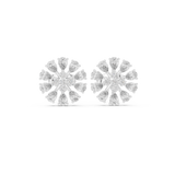 0.95 CT Round and Pear Floral pattern Lab Grown Diamond Studs in 9K/14 Gold |WOKE