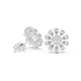 0.95 CT Round and Pear Floral pattern Lab Grown Diamond Studs in 9K/14 Gold |WOKE