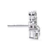 WOKE ™ VVS-F Lab Grown 2.00 Carat Round cut Diamond earrings in 14/18k Gold