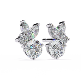 WOKE ™ VVS-F Lab Grown 2.00 Carat Round cut Diamond earrings in 14/18k Gold