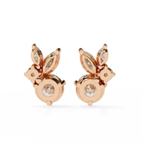 WOKE ™ VVS-F Lab Grown 2.00 Carat Round cut Diamond earrings in 14/18k Gold